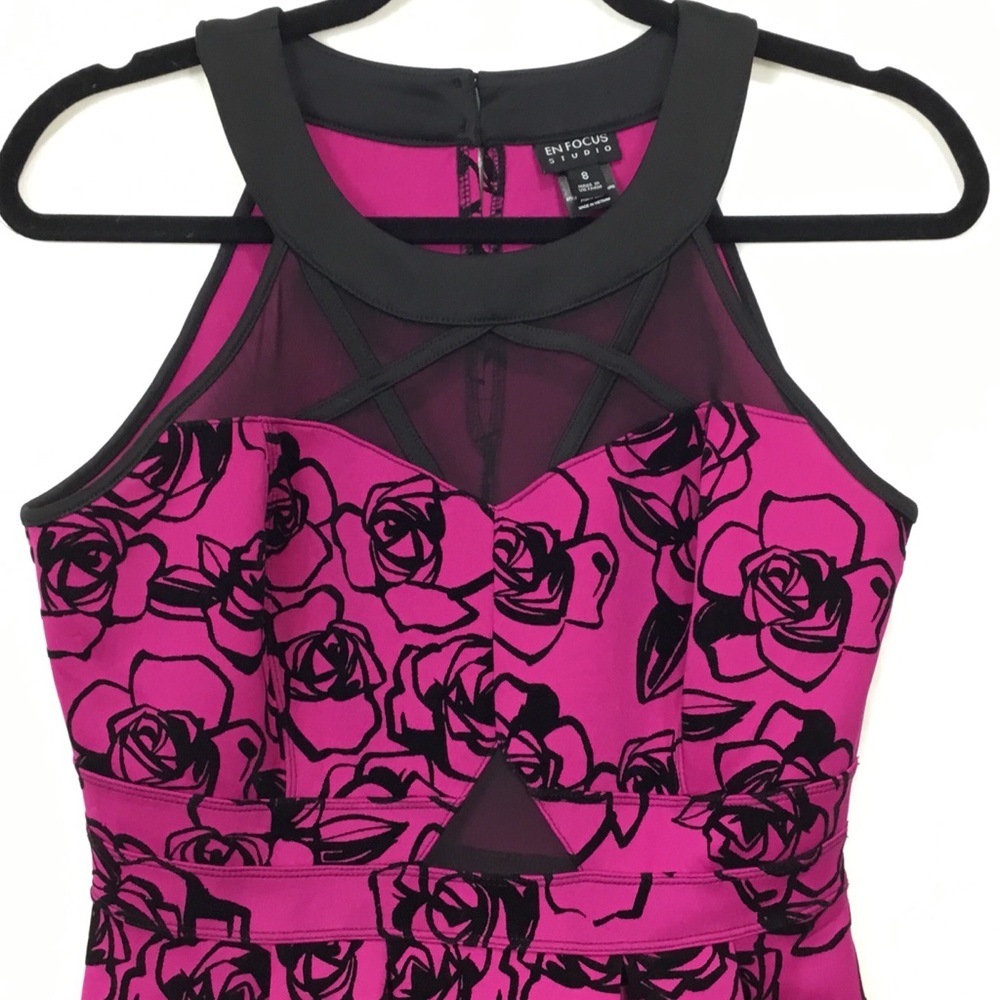 En Focus Studio Fuchsia Party Dress Size 8 - Picture 8 of 8